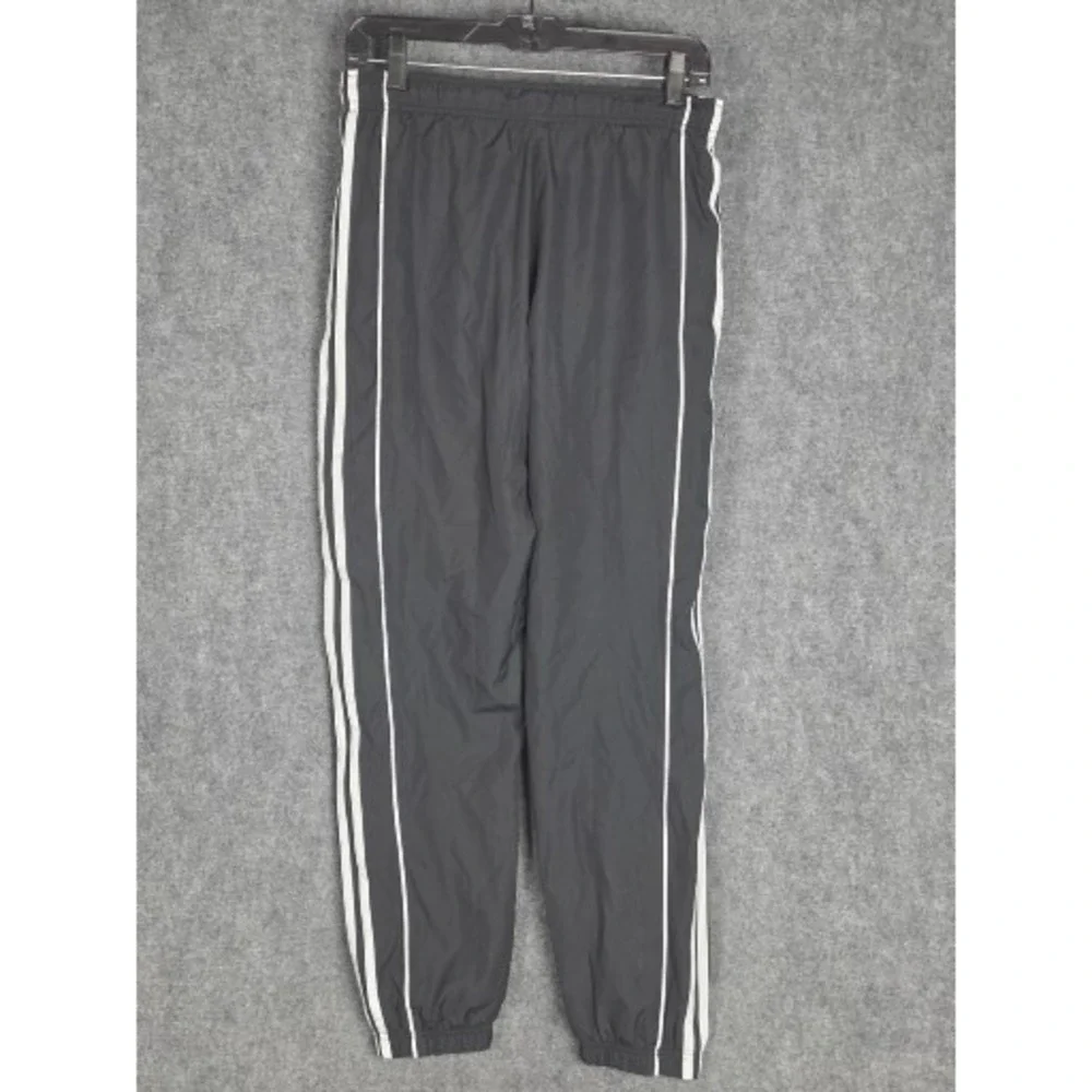 Adidas Men's Black Track Pants Joggers White Stripes Zip‎ Pockets Size M Classic